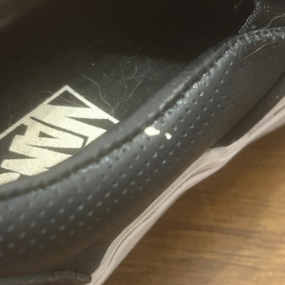 Vans Perf Leather Asher Slip On Skate Sneakers Shoes Mens 5 (W 3.5) Black 721278